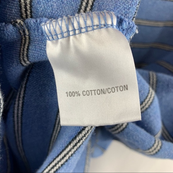 Adidas Light Blue and White Striped Cotton Polo Retro Shirt - Picture 7 of 14